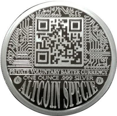 1 oz .999 Altcoin Specie — Proof & Numbered